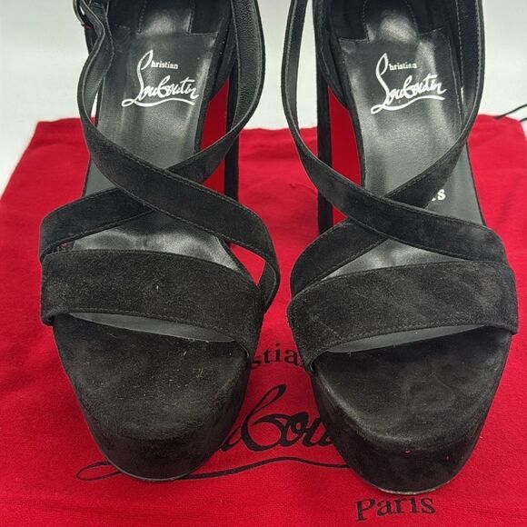 CHRISTIAN LOUBOUTIN Movida Jane 130 black suede sandals - Picture 3 of 13